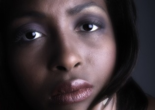 A beauty portrait taken from an african model in the studio