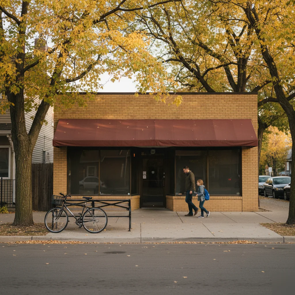 Parent and child arriving at the clinic for a child therapy appointment