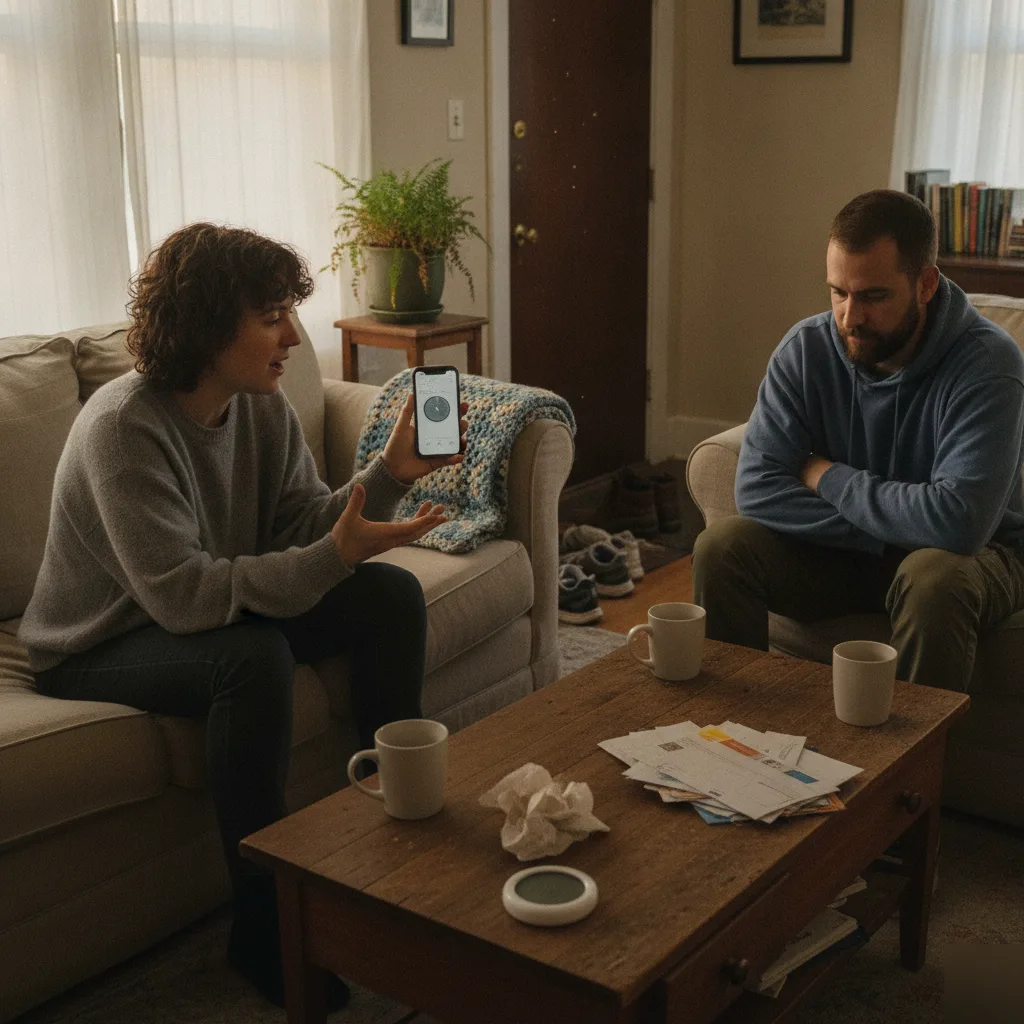 Couple having a structured conversation using the 5-5-5 rule for couples therapy in Minneapolis