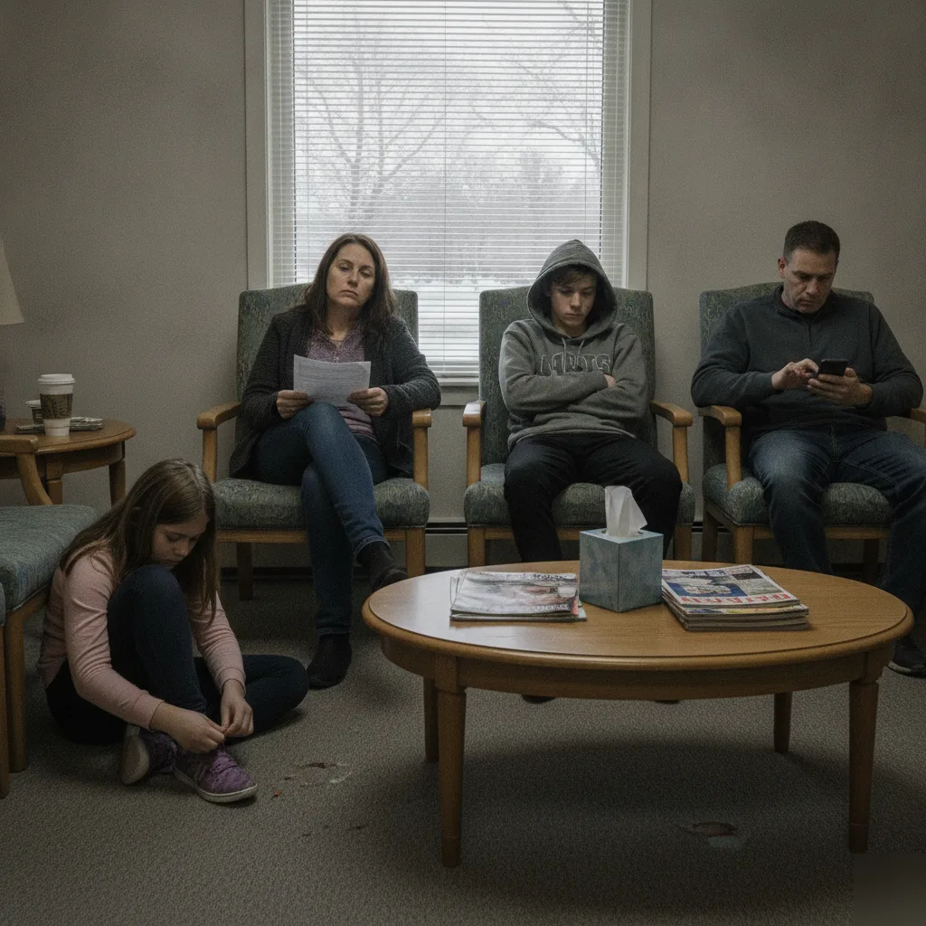 Family discussing relationship and communication challenges during family therapy in Minneapolis