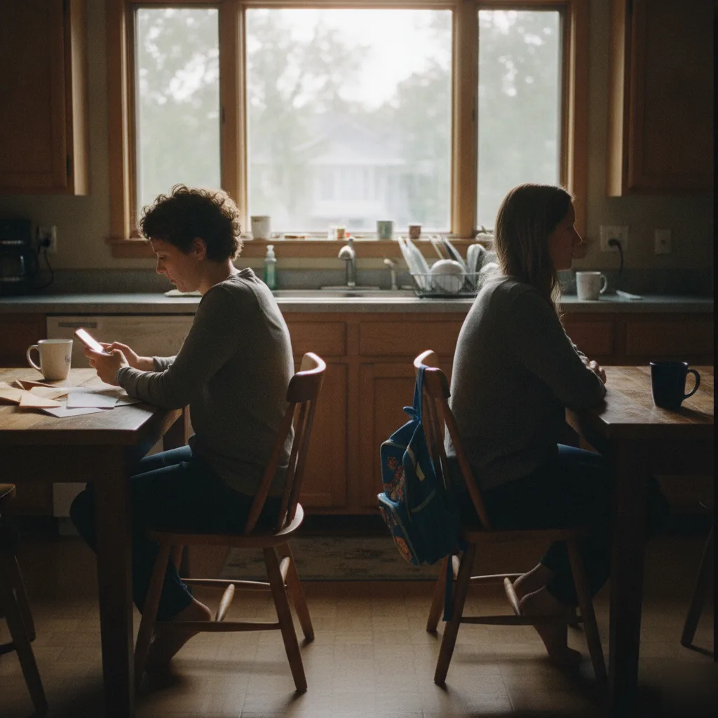 Couple sitting apart at home while experiencing relationship difficulties